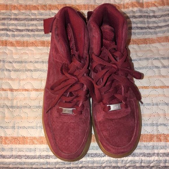 Burgundy Nike Air Force Ones - Picture 2 of 9